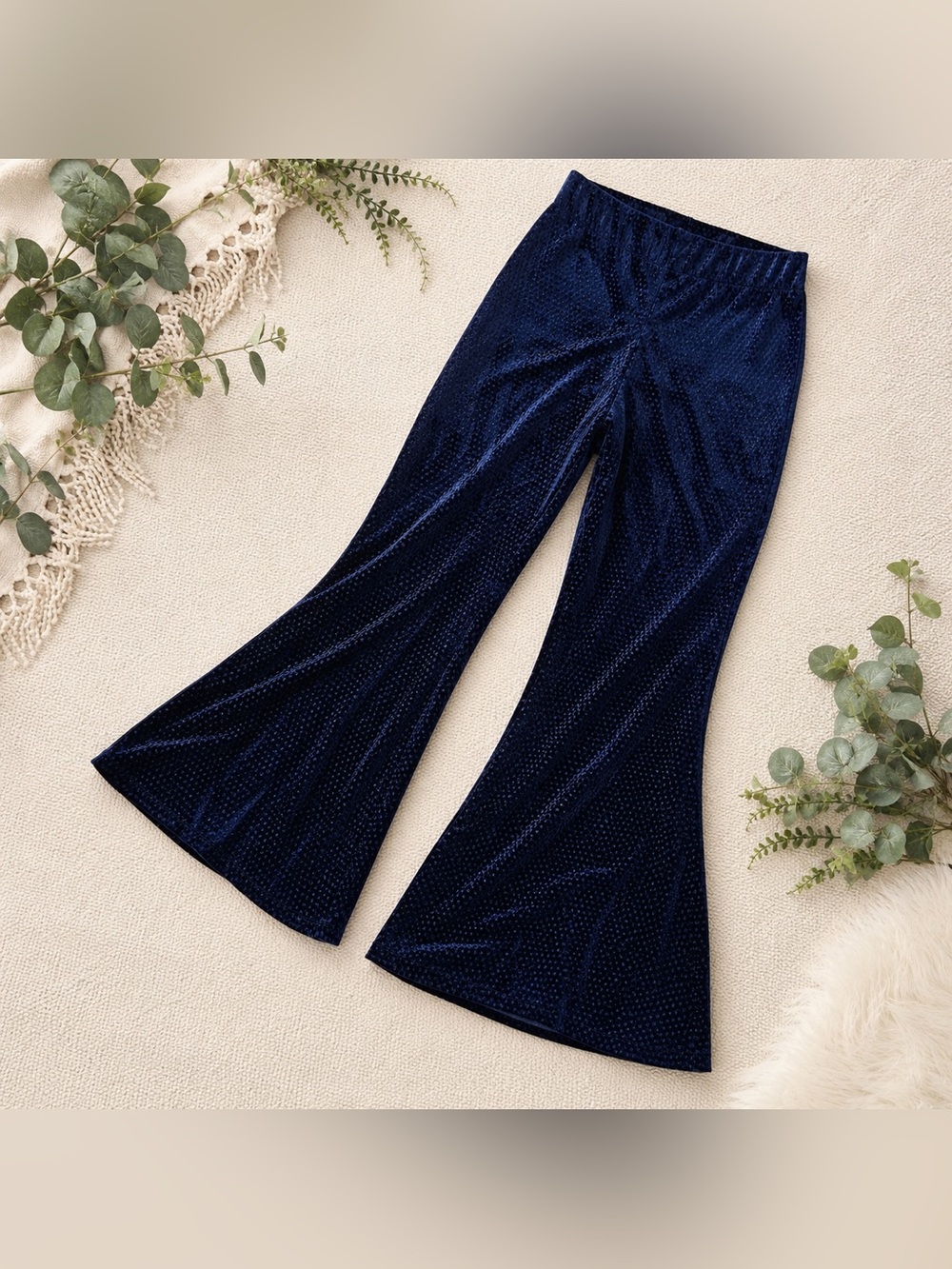 Velvet Navy Flare Pants NWT | Soft Luxe Lounge Chic | High Rise Stretch